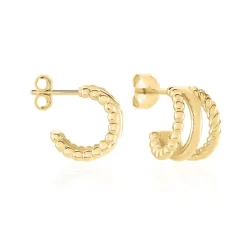 Histoire d'Or Créoles Timmy Plaqué Or Jaune Hot