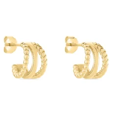 Histoire d'Or Créoles Timmy Plaqué Or Jaune Hot