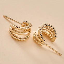 Histoire d'Or Créoles Timmy Plaqué Or Jaune Hot