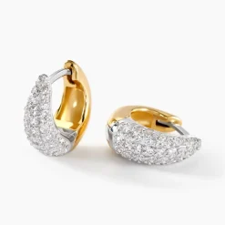 Histoire d'Or Créoles Tiwa De Zirconium argent bicolore oxyde Hot