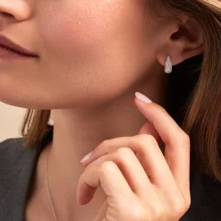 Histoire d'Or Créoles Tiwa De Zirconium argent bicolore oxyde Hot