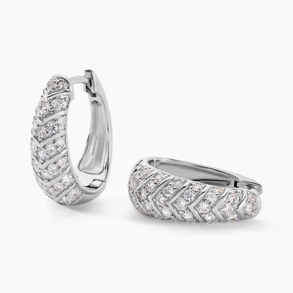 Histoire d'Or Créoles Tiwa De Zirconium argent blanc oxyde Outlet