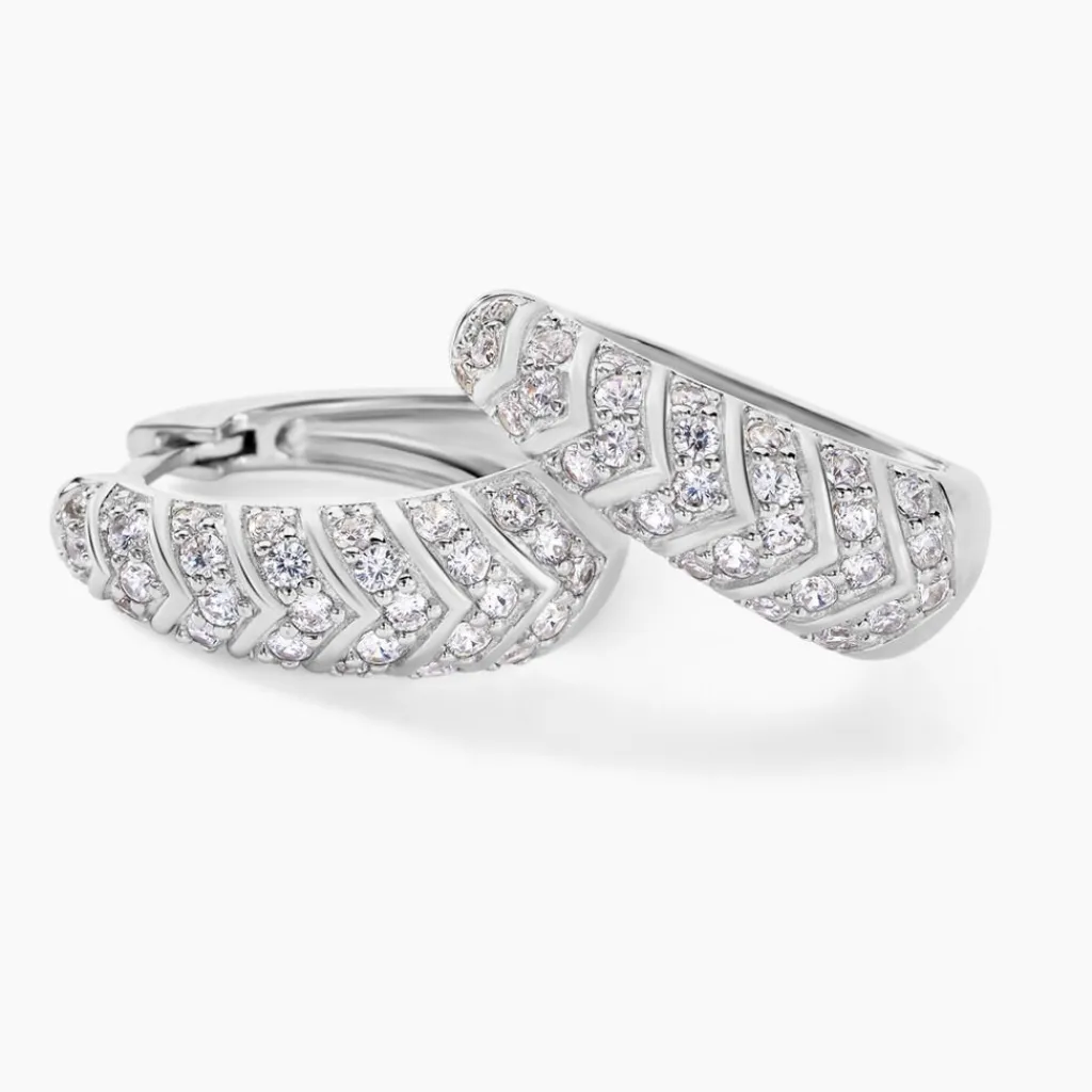 Histoire d'Or Créoles Tiwa De Zirconium argent blanc oxyde Outlet