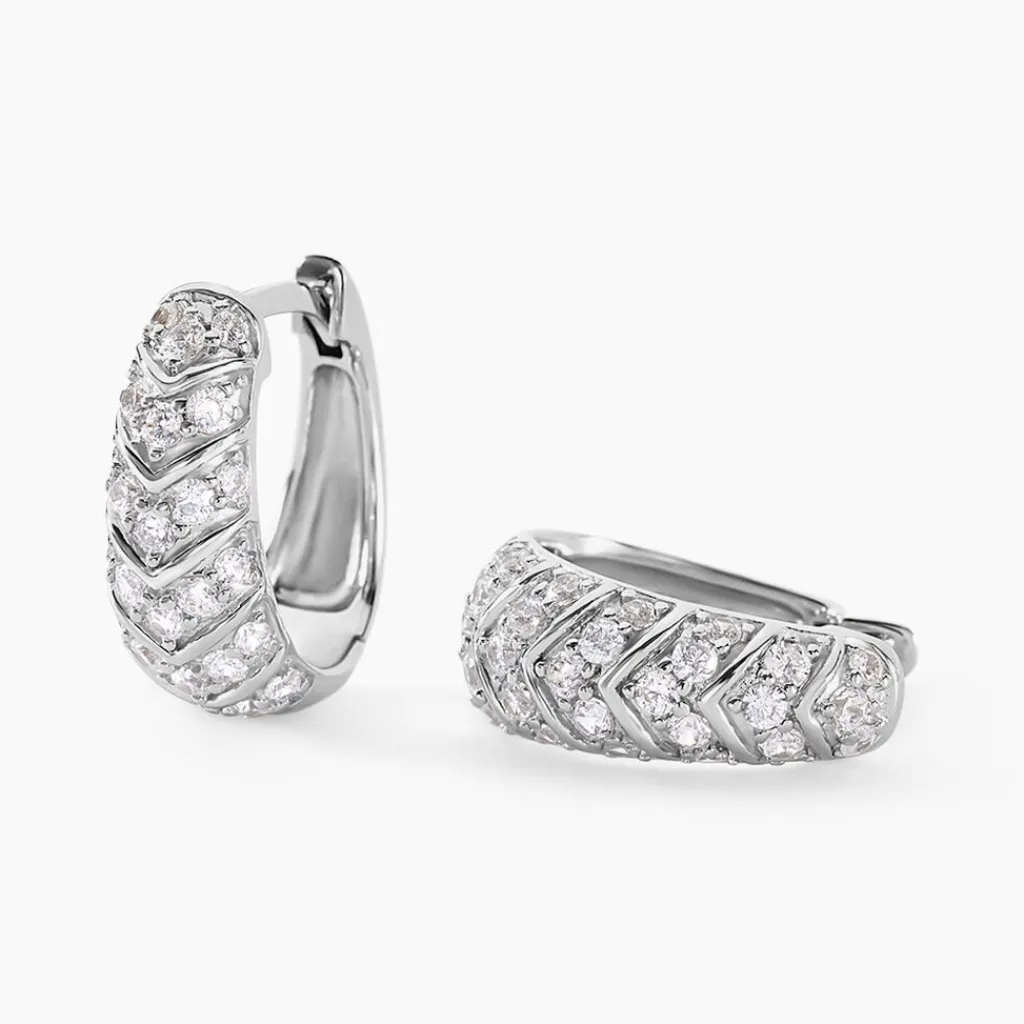 Histoire d'Or Créoles Tiwa De Zirconium argent blanc oxyde Best