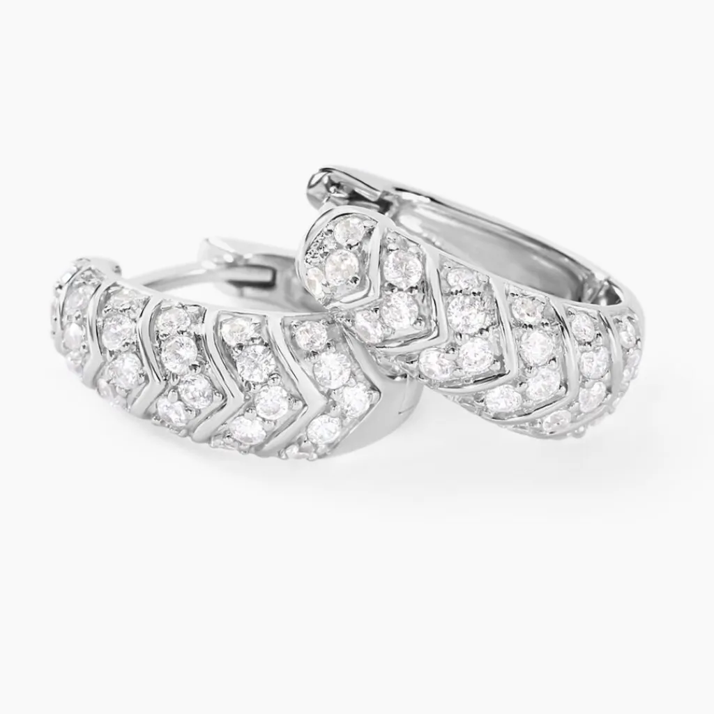 Histoire d'Or Créoles Tiwa De Zirconium argent blanc oxyde Best