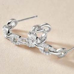 Histoire d'Or Créoles Trait D'union Argent Blanc Oxyde De Zirconium Online