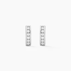 Histoire d'Or Créoles Tuna Rondes Argent Blanc Oxyde De Zirconium Sale