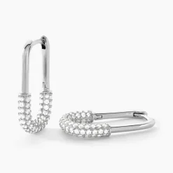 Histoire d'Or Créoles Urban Call De Zirconium argent blanc oxyde New