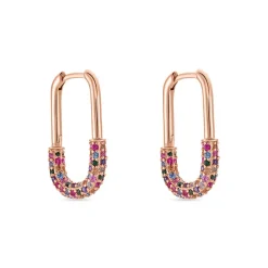 Histoire d'Or Créoles Urban Call De Synthese Oxyde De Zirconium argent rose pierre New