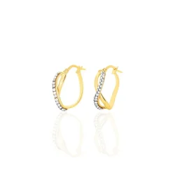 Histoire d'Or Créoles Ursella Or Jaune Strass Discount