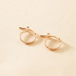 Histoire d'Or Créoles Valentine Argent Rose New