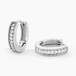 Histoire d'Or Créoles Yarina Argent Blanc Oxyde De Zirconium New