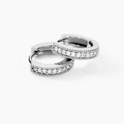 Histoire d'Or Créoles Yarina Argent Blanc Oxyde De Zirconium New