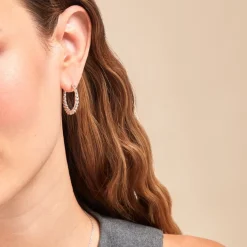 Histoire d'Or Créoles Ysanne Argent Blanc Hot