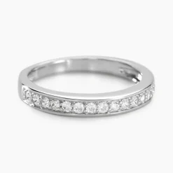 Histoire d'Or Demi Alliance Heket Argent Blanc Oxyde De Zirconium