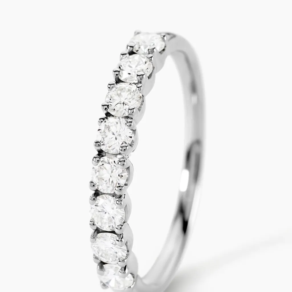 Histoire d'Or Demi Alliance Hera platine blanc diamant Clearance