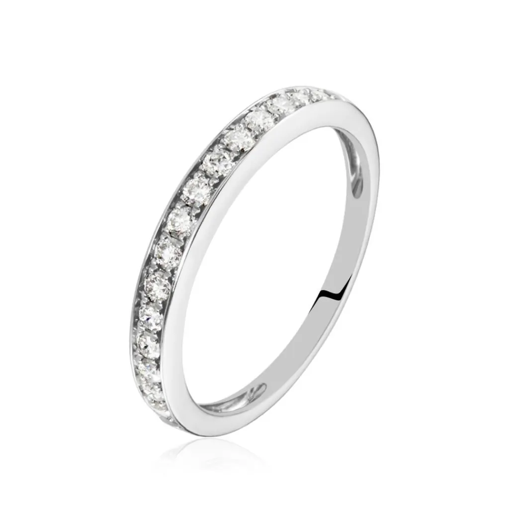 Histoire d'Or Demi Alliance Juliette Platine Blanc Diamant Outlet