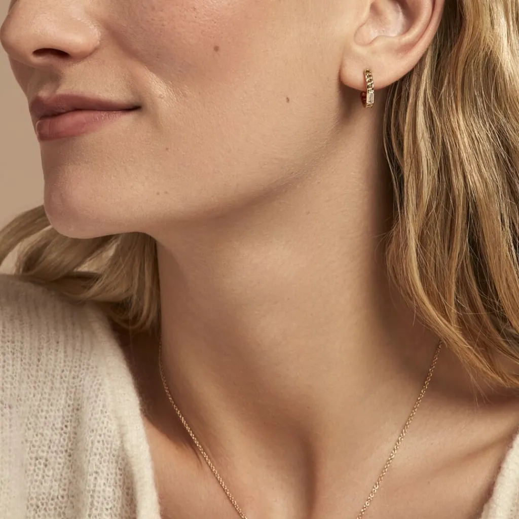 Histoire d'Or Demi Créoles Eldi Argent Blanc Oxyde De Zirconium Hot