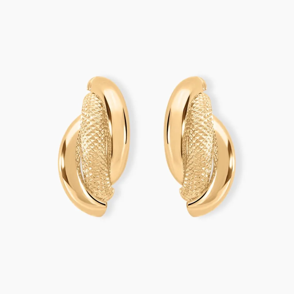 Histoire d'Or Demi Créoles Or Jaune Fermine