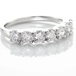 Histoire d'Or Demi-alliance Eloisa Or Blanc Diamants Synthétique