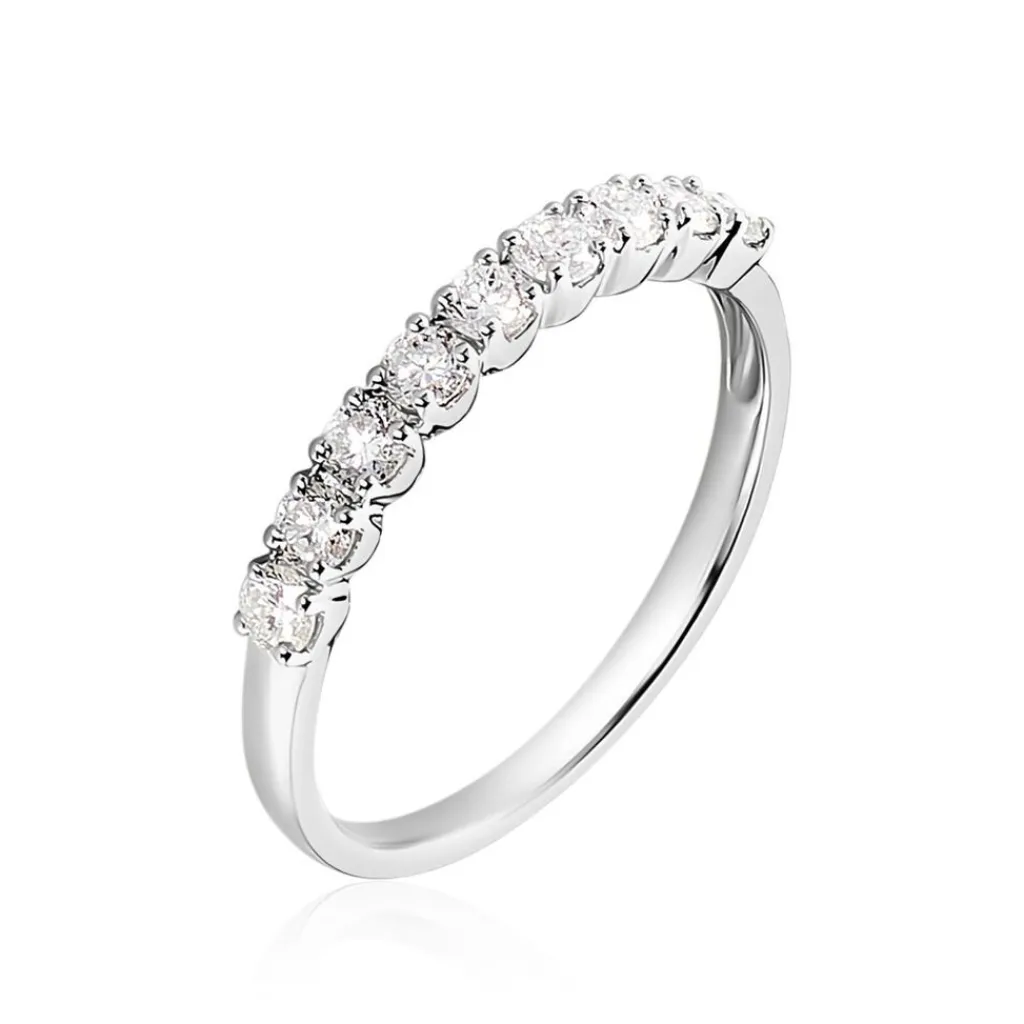 Histoire d'Or Demi-alliance Or Blanc Eloisa Diamant Synthetique Outlet
