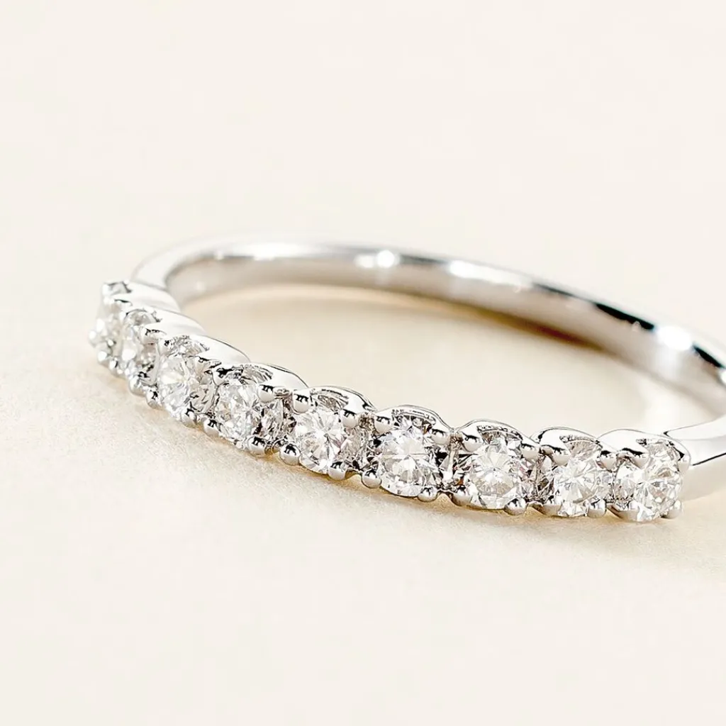 Histoire d'Or Demi-alliance Or Blanc Eloisa Diamant Synthetique Outlet