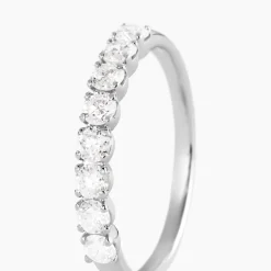 Histoire d'Or Demi-alliance Or Blanc  Eloisa Diamant Synthetique Clearance