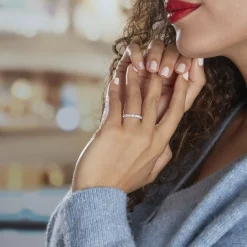 Histoire d'Or Demi-alliance Or Blanc  Eloisa Diamant Synthetique Online