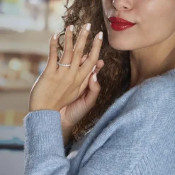 Histoire d'Or Demi-alliance Or Blanc  Eloisa Diamant Synthetique Online