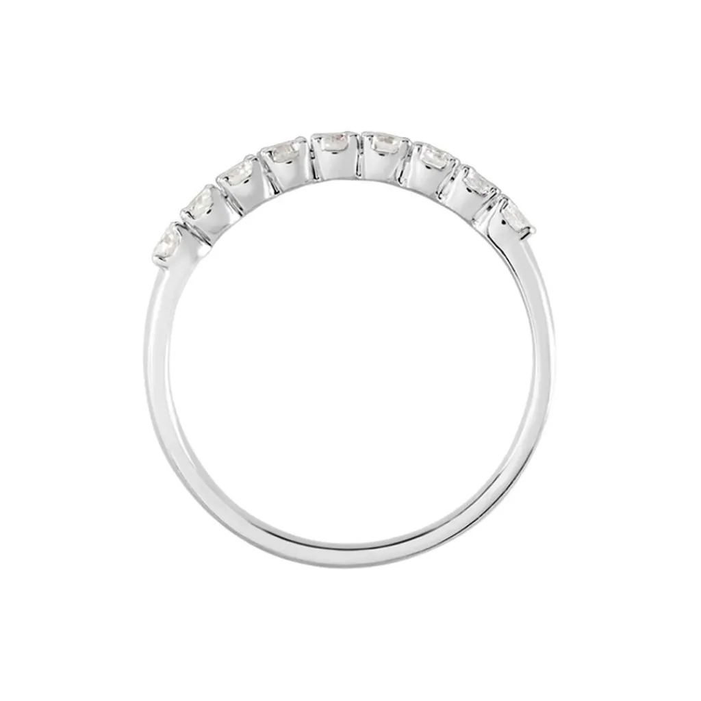 Histoire d'Or Demi-alliance Or Blanc Eloisa Diamant Synthetique