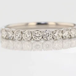 Histoire d'Or Demi-alliance Or Blanc Eloisa Diamant Synthetique