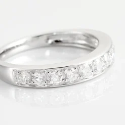 Histoire d'Or Demi-alliance Or Blanc  Valentine Diamant Synthetique Online