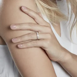 Histoire d'Or Demi-alliance Or Blanc  Valentine Diamant Synthetique Online