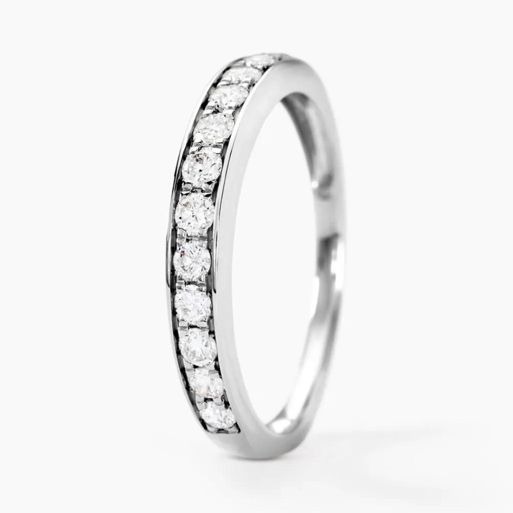 Histoire d'Or Demi-alliance Or Blanc Valentine Diamant Synthetique Outlet