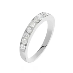 Histoire d'Or Demi-alliance Or Blanc Valentine Diamants Synthetique Online