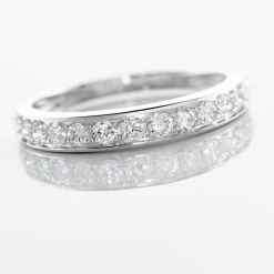 Histoire d'Or Demi-alliance Or Blanc Valentine Diamant Synthetique Outlet