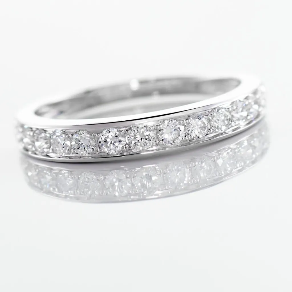 Histoire d'Or Demi-alliance Or Blanc Valentine Diamant Synthetique Outlet