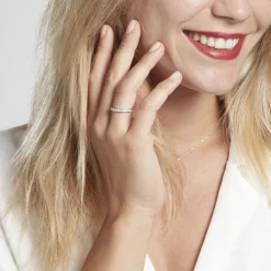 Histoire d'Or Demi-alliance Or Blanc Valentine Diamant Synthetique Outlet