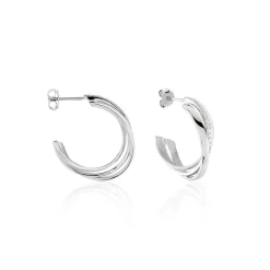 Histoire d'Or Demi-créoles Argent Blanc Laureat Oxydes De Zirconium Sale