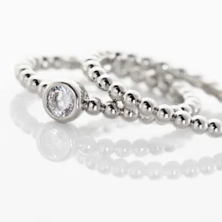 Histoire d'Or Duo De Bagues Roseli Argent Blanc Oxyde De Zirconium Hot