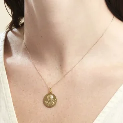 Histoire d'Or Medaille Or Jaune Ange Et Oiseau Outlet