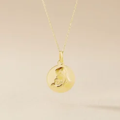 Histoire d'Or Medaille Or Jaune Vierge A L'enfant Discount