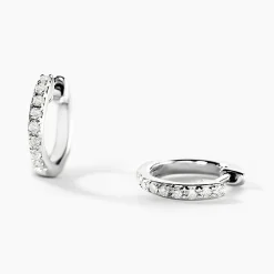 Histoire d'Or Mini Créoles Or Blanc Aryanna Diamants or blanc diamant New