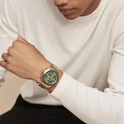 ARCTIK Montre Acme Vert cadran doré fond vert bracelet acier doré Best