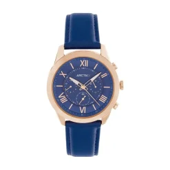 ARCTIK Montre Apex Bleu cadran doré rose fond bleu bracelet cuir bleu Sale