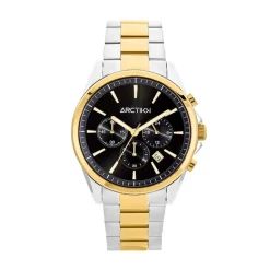 ARCTIK Montre Aube Noir cadran bicolore fond noir bracelet acier bicolore Discount