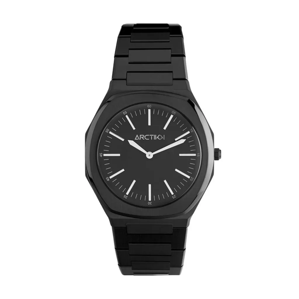 ARCTIK Montre Cargo Noir cadran noir fond noir bracelet acier noir Hot