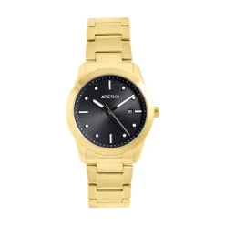 ARCTIK Montre Element Noir cadran doré fond noir bracelet acier doré
