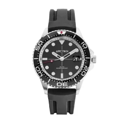 ARCTIK Montre Module Noir cadran argenté fond noir bracelet silicone noir Online