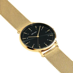 ARCTIK Montre Nomade Noir cadran doré fond noir bracelet acier doré Discount